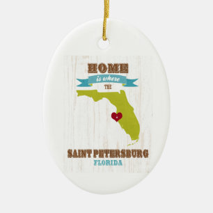 Saint Petersburg, Florida Map – Home Is Where Ceramic Ornament