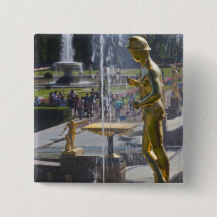 Saint Petersburg, Grand Cascade fountains 2 Inch Square Button