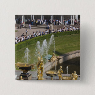 Saint Petersburg, Grand Cascade fountains 2 Inch Square Button