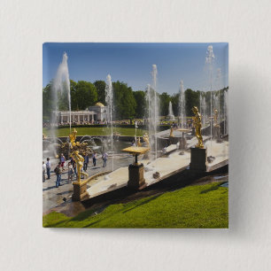 Saint Petersburg, Grand Cascade fountains 2 Inch Square Button