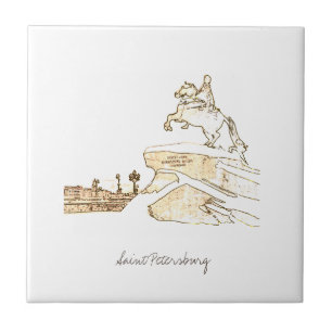 Saint Petersburg Russia Architecture Sketch Tile