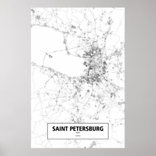 Saint Petersburg, Russia (black on white) Poster