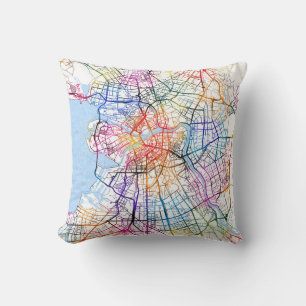 Saint Petersburg Russia City Map Throw Pillow