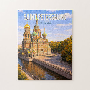 Saint Petersburg Russia Illustration Travel Art Jigsaw Puzzle