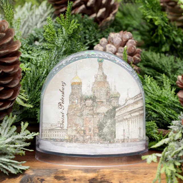 Saint Petersburg Russia Snow Globe – Vintage  (Winter)