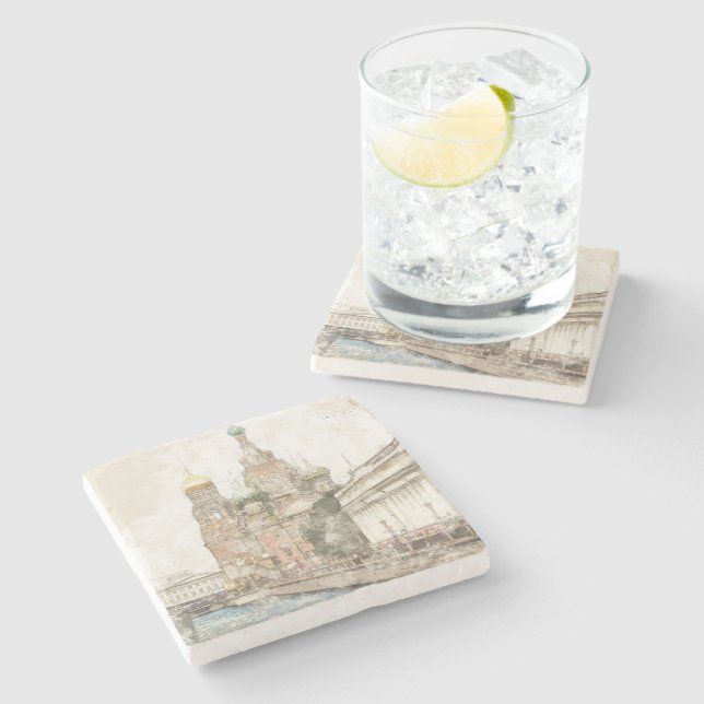 Saint-Petersburg, Russia Stone Coaster (Side)