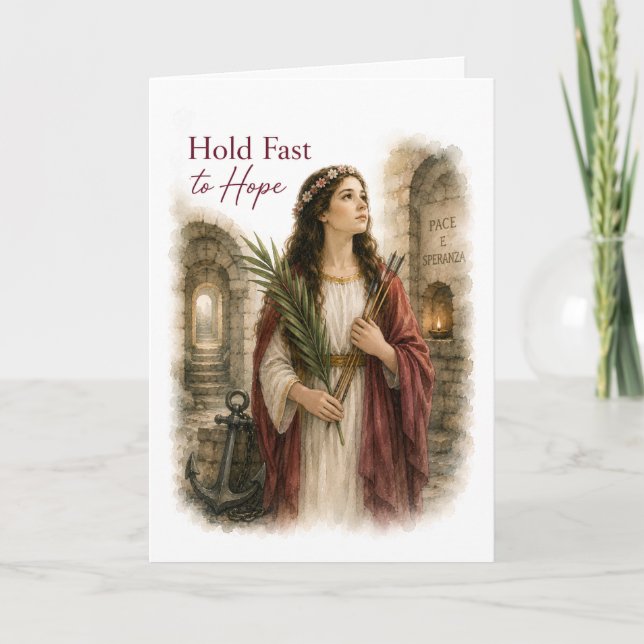 Saint Philomena Catholic Birthday Card (Front)