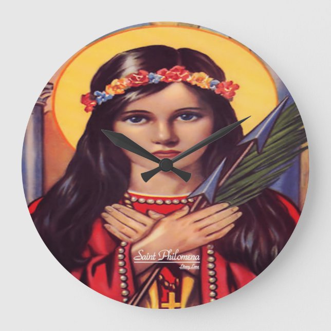 Saint Philomena Patroness of Youth Large Clock (Front)