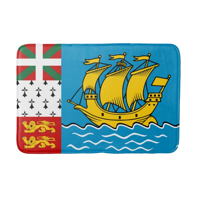 Saint Pierre and Miquelon Flag Bath Mat (Front)