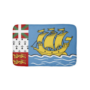 Saint Pierre and Miquelon flag Bath Mat