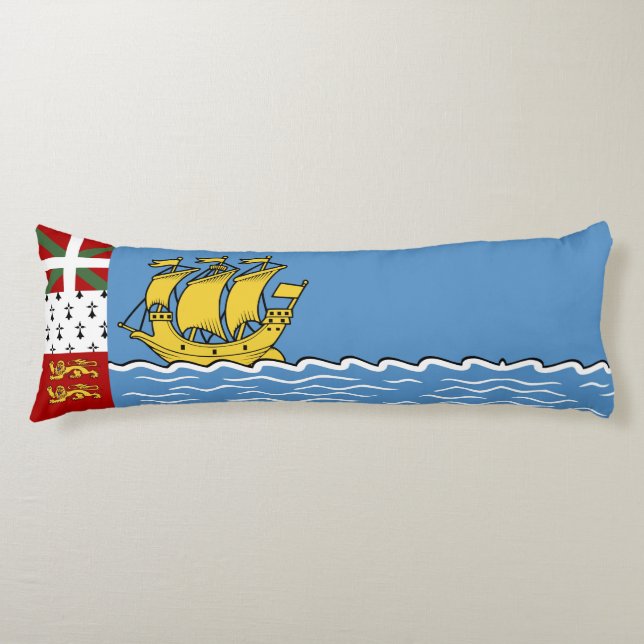Saint Pierre and Miquelon flag Body Pillow (Front)