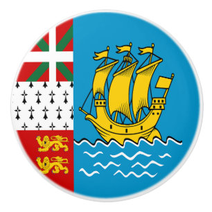 Saint Pierre and Miquelon Flag Ceramic Knob