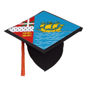 Saint Pierre and Miquelon Flag Graduation Cap Topp