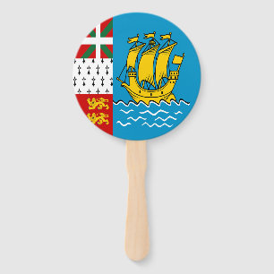 Saint Pierre and Miquelon Flag Hand Fan