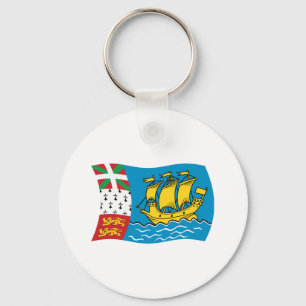 Saint Pierre And Miquelon Flag Keychain