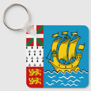 Saint Pierre and Miquelon Flag Keychain
