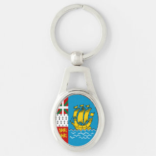 Saint Pierre and Miquelon Flag Keychain