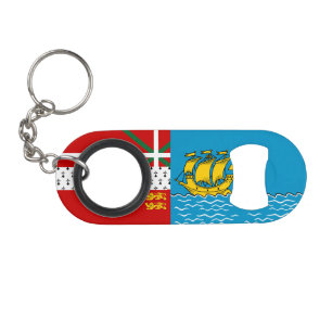 Saint Pierre and Miquelon Flag Keychain Bottle Opener
