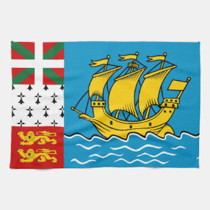 Saint Pierre and Miquelon Flag Kitchen Towel