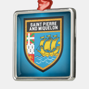 Saint Pierre And Miquelon Flag Metal Ornament