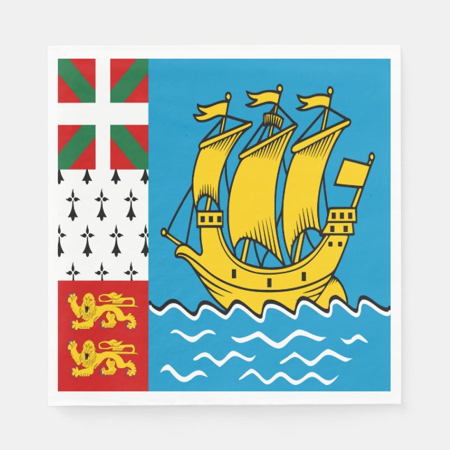 Saint Pierre and Miquelon Flag Napkin (Front)