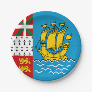 Saint Pierre and Miquelon Flag Paper Plate