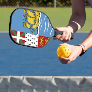 Saint Pierre and Miquelon flag Pickleball Paddle
