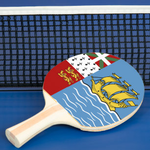 Saint Pierre and Miquelon flag Ping Pong Paddle