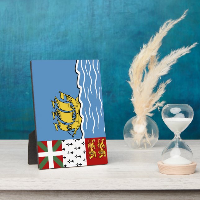 Saint Pierre and Miquelon flag Plaque (Side)