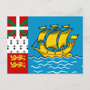 Saint Pierre and Miquelon Flag Postcard