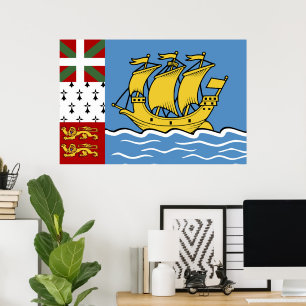 Saint Pierre and Miquelon flag Poster