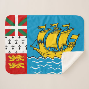 Saint Pierre and Miquelon Flag Sherpa Blanket