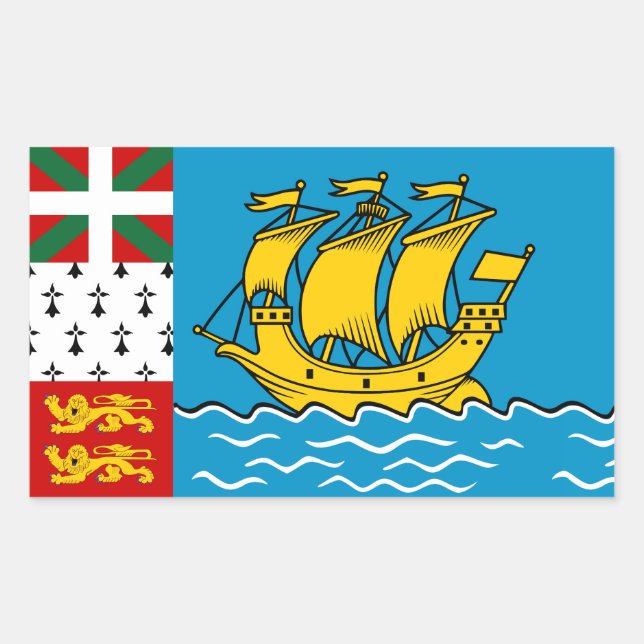 Saint Pierre and Miquelon Flag Sticker (Front)
