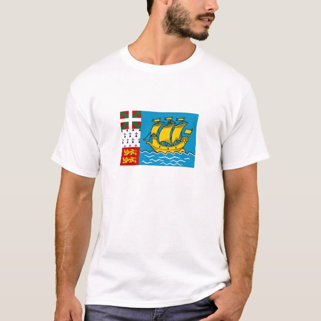 Saint Pierre and Miquelon Flag T-Shirt (Front)