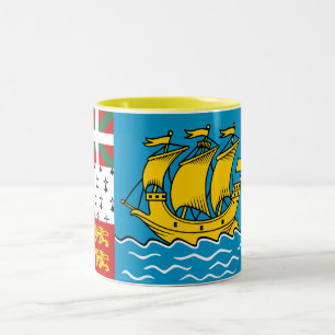 Saint Pierre and Miquelon Flag Two-Tone Coffee Mug