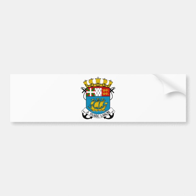 Saint Pierre and Miquelon (France) Coat of Arms Bumper Sticker (Front)