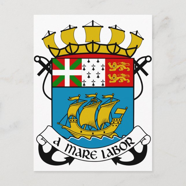 Saint Pierre and Miquelon (France) Coat of Arms Postcard (Front)