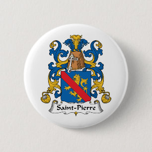 Saint-Pierre Family Crest 2 Inch Round Button