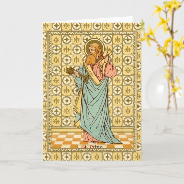 Saint Pierre l'Apôtre (RLS 14) Carte de voeux vier (Fleur jaune)
