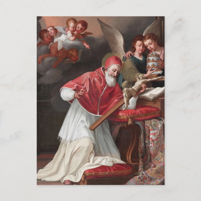 Saint Pius V and the Miracle by The Roman School Postcard (Front)