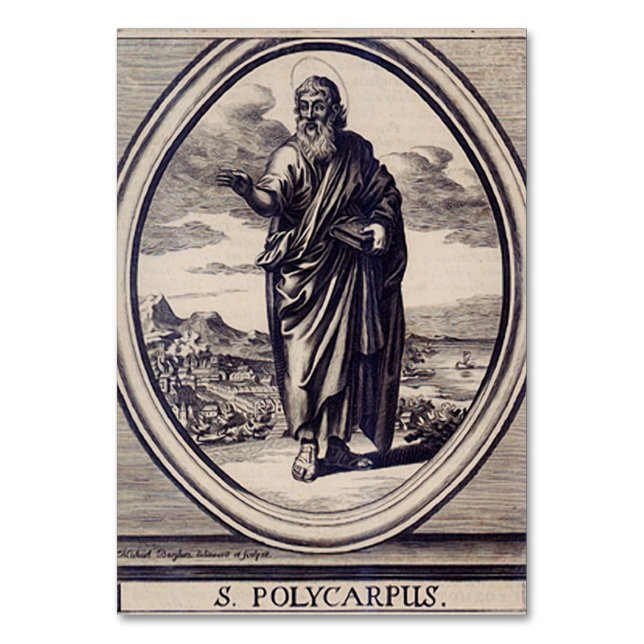 Saint Polycarp of Smyrna Martyr and Church Father Table Number (Front)