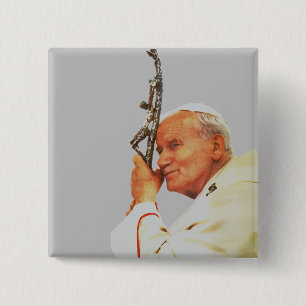 Saint Pope John Paul II  2 Inch Square Button