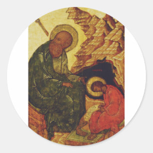 Saint Prochorus and Saint John the Evangelist Classic Round Sticker