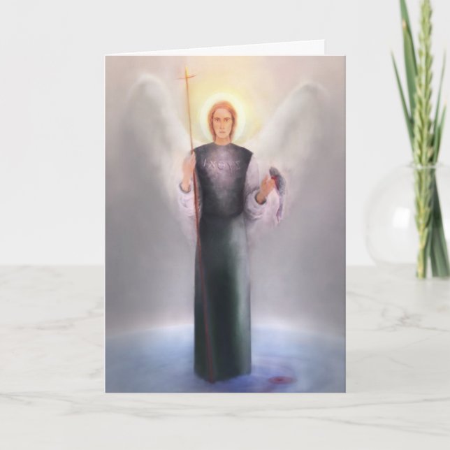 Saint Raphael with poem and Scripture Card (Front)