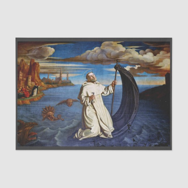 Saint Raymond of Penyafort Premium Baroque Style Tissue Paper (Front)