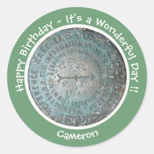 Saint Regis Mountain USGS Benchmark Party Items Classic Round Sticker