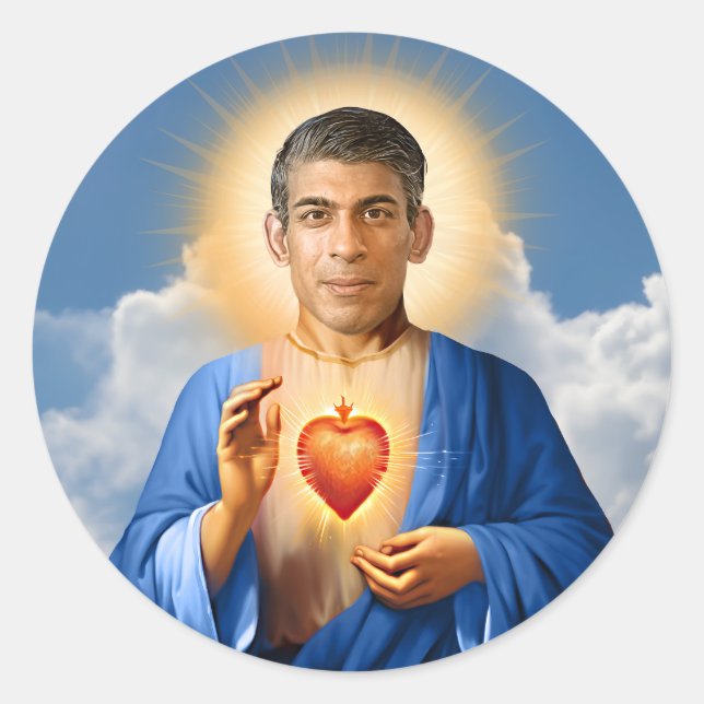 Saint Rishi Sunak Prayer Candle Classic Round Sticker (Front)