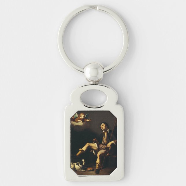 Saint Roch and the Angel Baroque Art Masterpiece Keychain (Front)