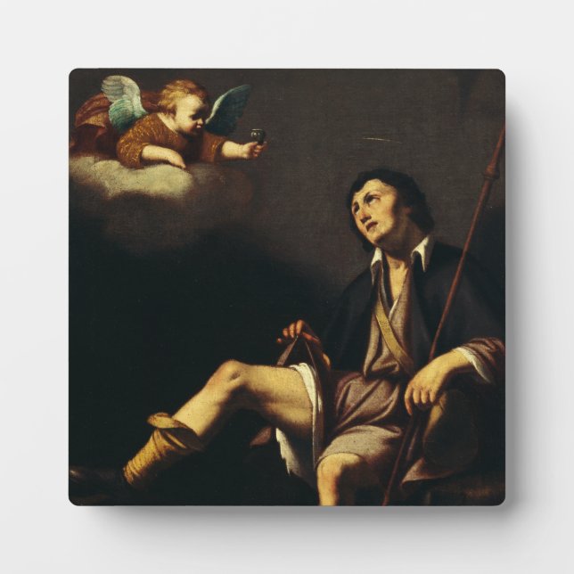 Saint Roch and the Angel Baroque Art Masterpiece Plaque (Front)
