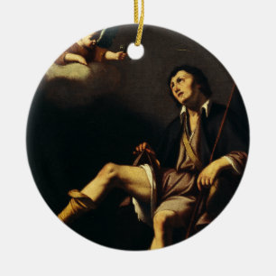 Saint Roch and the Angel by Guy François Ceramic Ornament